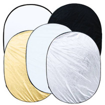 CowboyStudio 40 x 60 Inches Oval 5 in 1 Collapsible Multi Photography Disc Studio Reflector, translucent/gold/silver/white/black