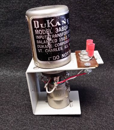 DuKane 3A80A SINGLE Input Transformer Balanced 150-600 ohms - MADE IN USA, SF224 - w/ XLR panel Jack and 9 pin Module socket