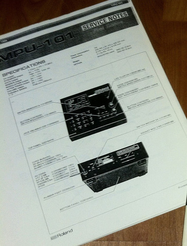 Roland MPU-101 MPU101 MIDI to CV interface Service Manual Parts List Diagram etc