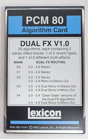 Lexicon Dual FX Card for PCM 80 ALGORITHM Menory CARD
