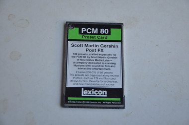 Lexicon PCM 80 Algorithm Preset Card Scott Martin Gershin 750-11254