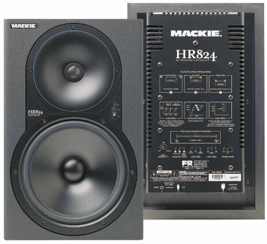 Pair Mackie HR-824 Powered Studio Monitor Speakers Very Low Hours