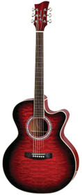 Jay Turser USA Guitar Auditorium JTA424Q-CET Series Acoustic-Electric Guitar QT CE Red Sunburst