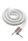 Monster Classic 12' Coiled White Instrument Cable Guitar 1/4" Straight to Straight