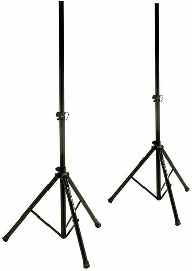 Quik Lok PAIR Deluxe Speaker stands w air cushion tripod style in black