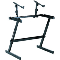 Quik Lok double tier 2-Tier Keyboard stand 34in wide (Z-716 w/Z-727 2nd Tier & Z-720 Acc. Bar)