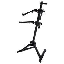 Quik Lok 2 tier Ystand Fully  adjustable double-tier slant Keyboard stand w/nylon bag Blk