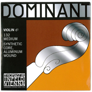Thomastik-Infeld Dominant Single Violin D String Medium 1/8 size Aluminum Wound Ball End 132-1/8