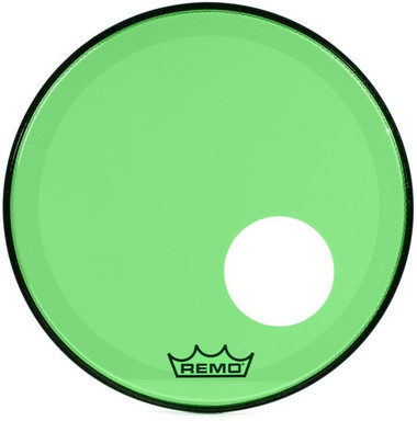 Remo P3 Colortone Green 22" w/Hole Drum Head P3-1322-CT-GNOH