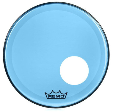 Remo P3 Colortone Blue 24" w/Hole Drum Head P3-1324-CT-BUOH