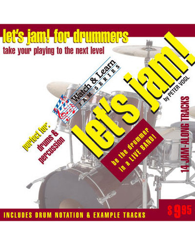Let's Jam! CD Drummers Practice Backing Tracks Drum Watch and Learn