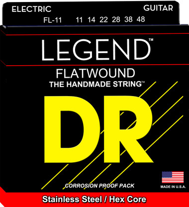 DR Strings FL-11 Legend Polished Flatwound Electric Guitar Strings 11-48