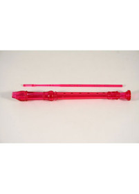 Red Plastic soprano School Recorder translucent flute