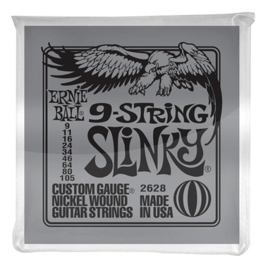Ernie Ball P02628 Slinky 9-String Nickel Wound Electric Guitar Strings 9-105 2628EB