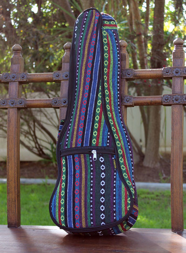 Concert Ukulele Gig Bag Padded Soft Case Multicolor Knit Stripes - view 2