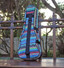 Concert Ukulele Gig Bag Padded Soft Case Blue Multicolor Stripe