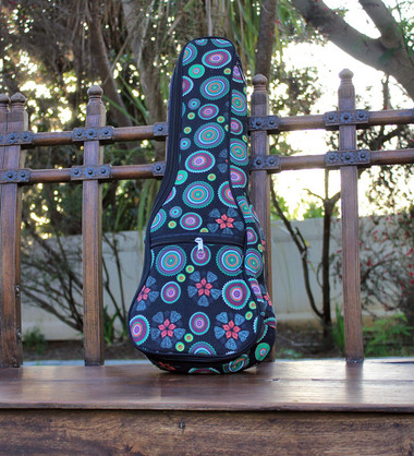 Concert Ukulele Gig Bag Padded Soft Case Multicolor Circle Pattern - view 2