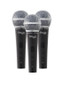 Set of 3 professional cardioid dynamic microphones with cartridge DC78