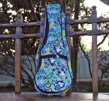 Soprano Ukulele Gig Bag Padded Soft Case Blue Paisley Pattern - view 2