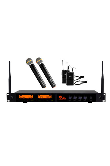 Nady DW-44 Quad Digital Wireless Lapel (2) and Handheld (2) Microphone System