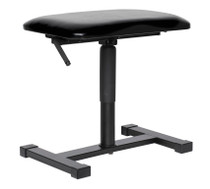 Satin black hydraulic keyboard bench with satin black vinyl top and central leg