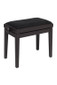 Matt piano bench, rosewood colour, with black velvet top