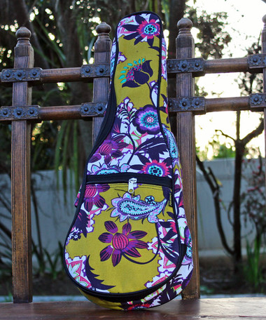 Soprano Ukulele Gig Bag Padded Soft Case Mustard Yellow Pattern - view 2