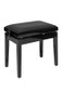 Highgloss black hydraulic piano bench with fireproof black vinyl top