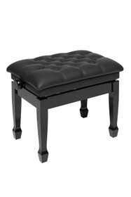Highgloss black concert hydraulic piano bench with fireproof black vinyl top