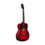 STAGG Auditorium Acoustic Guitar with Basswood Top in Vibrant Transparent Red - view 3
