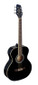 4/4 black auditorium acoustic guitar with basswood top