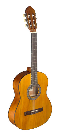 3/4 natural-coloured classical guitar with linden top