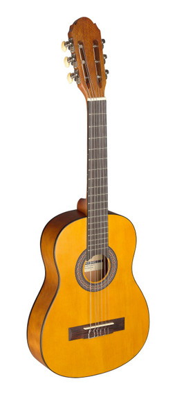 1/4 natural-coloured classical guitar with linden top