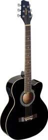 Black Auditorium cutaway acoustic-electric guitar with basswood top