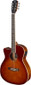 Dark cherryburst acoustic-electric auditorium guitar with solid spruce top, left-handed, Bessie