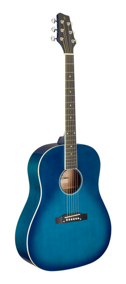 Slope Shoulder dreadnought guitar, transparent blue