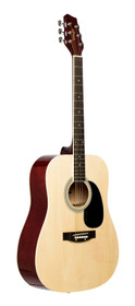 Natural dreadnought acoustic guitar with basswood top
