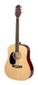 3/4 natural dreadnought acoustic guitar with basswood top, left-handed model