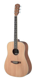 Asyla series 4/4 dreadnought acoustic guitar with solid spruce top, left-handed model