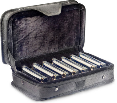 Blues harp (diatonic harmonicas) set with case