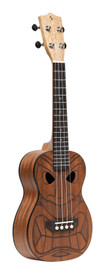 Tiki series concert ukulele with sapele top, Mena finish, with black nylon gigbag