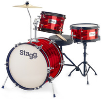 3-piece junior drum set with hardware, 8" / 10" / 16", red