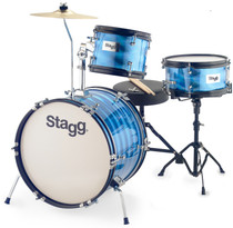 3-piece junior drum set with hardware, 8" / 10" / 16", blue