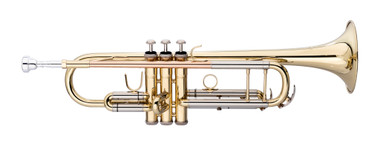 Bb trumpet, ML-bore, leadpipe in gold brass, with soft case