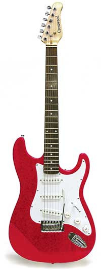 Crestwood Full Size Strat Style Electric Guitar Metalic Red