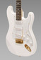 Crestwood Full Size Strat Style Electric Guitar White/Gold Dove fretboard inlay