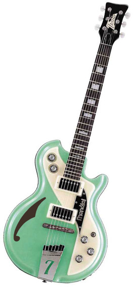 ITALIA Mondial Semi-Hollow Body Electric Bass Guitar with CASE Green