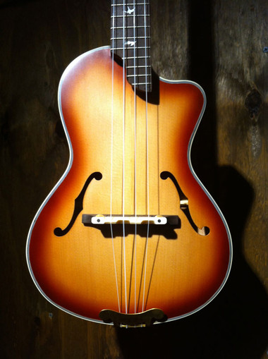 Archtop Cutaway Body F-hole Tenor Ukulele Flamed Maple Bird Inlay Arch Top uke - view 2