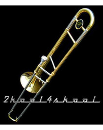 2-tone Slide Trombone Bb NEW+Case+WRNTY gold+nickel  NR