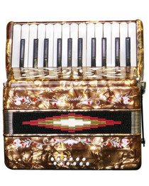 GOLD Rossetti 12 Bass Piano Accordion Free Case and straps